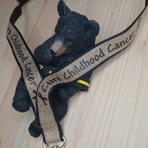 Cure Childhood Cancer Lanyard. CCAM Go Gold Lanyard. Gold Cancer Ribbon Lanyard. Support Pediatric Cancer.