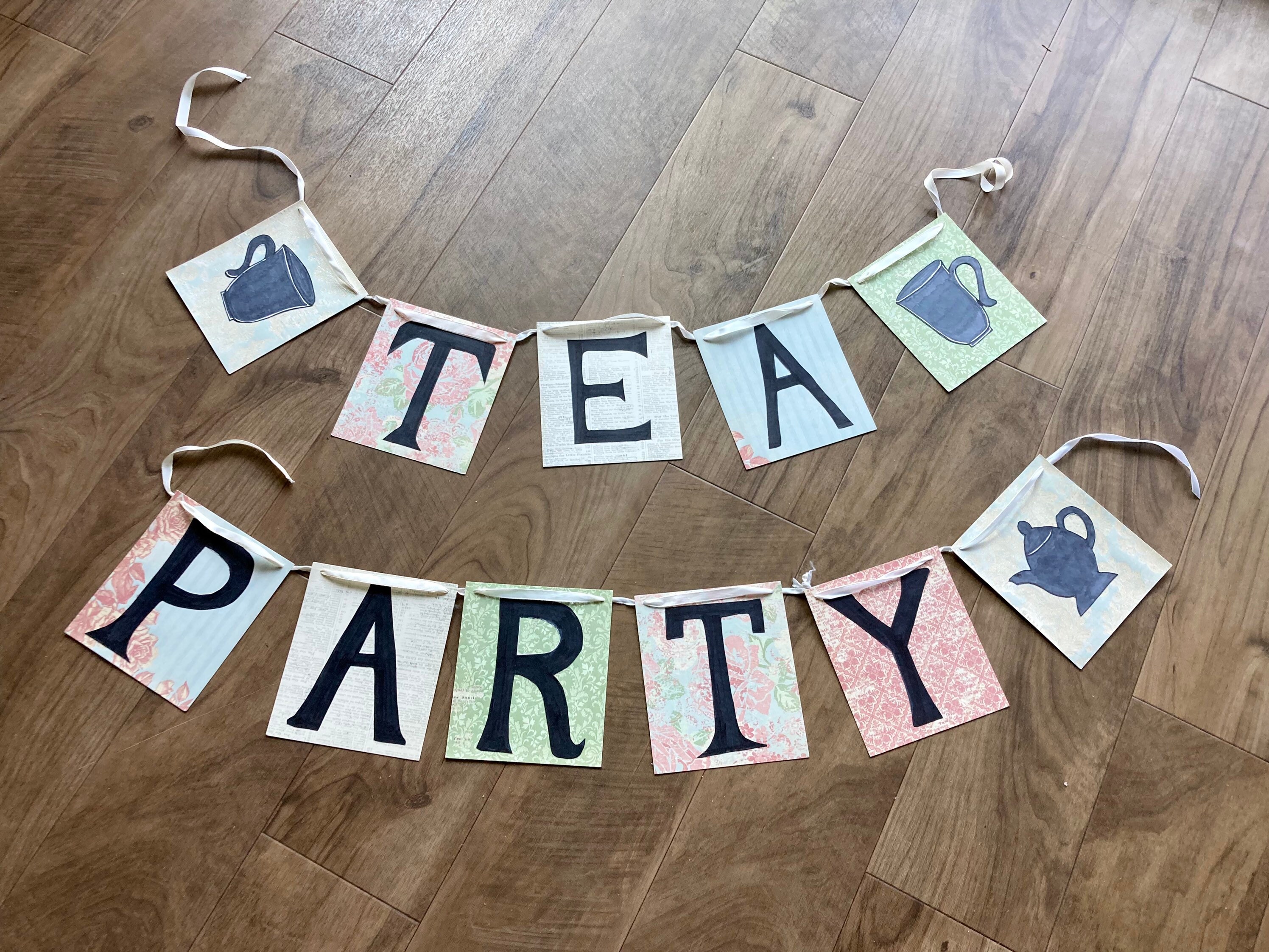 Tea Party Supplies Handmade Tea Party Banner Etsy