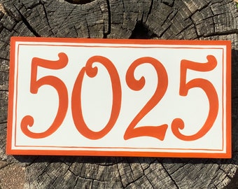 Terra Cotta House Number Plaque Plus 6 More Colors. Ceramic custom address sign. Numbers Sign Personalized housewarming gifts