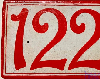 Red House numbers, Rustic address number plaque, Outdoor sign, Italian house numbers, housewarming gift, Custom signs, Address sign