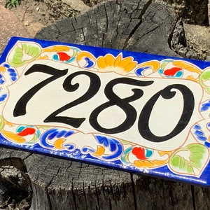 House Numbers Plaque, Hand Painted Porcelain Address Sign, Italian Custom Ceramic Tile House Number, Frost-proof Outdoor Address Plaque