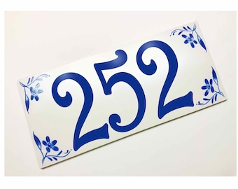 Large 5" numbers, Simple Ceramic House numbers plaque, Choose From 6 Colors Hand Painted Address Name Sign, Door Sign, Unique Gifts