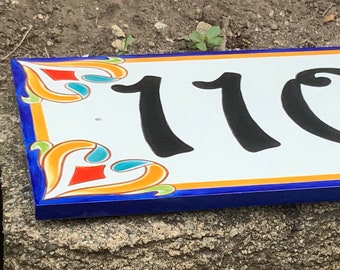 House numbers plaque, hand painted ceramic house number, porcelain door sign, street address sign, house numbers, gift, unique gifts, signs