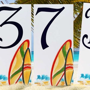Single Digit Surf House Number Plaque