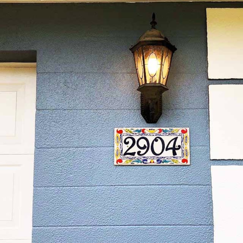 Address Number Signs Personalized Unique Italian Cobalt Blue Etsy