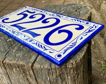 Custom Large 5” House Numbers, Hand Painted Address Plaque For Outdoor, House Number sign.