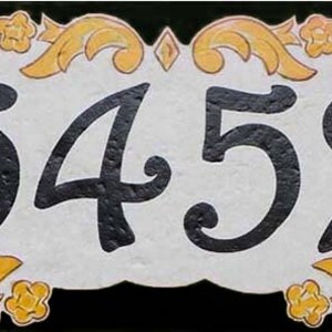 Custom address sign plaque for home, House number personalized family name sign on ceramic decorative housewarming gift for a new homeowner black