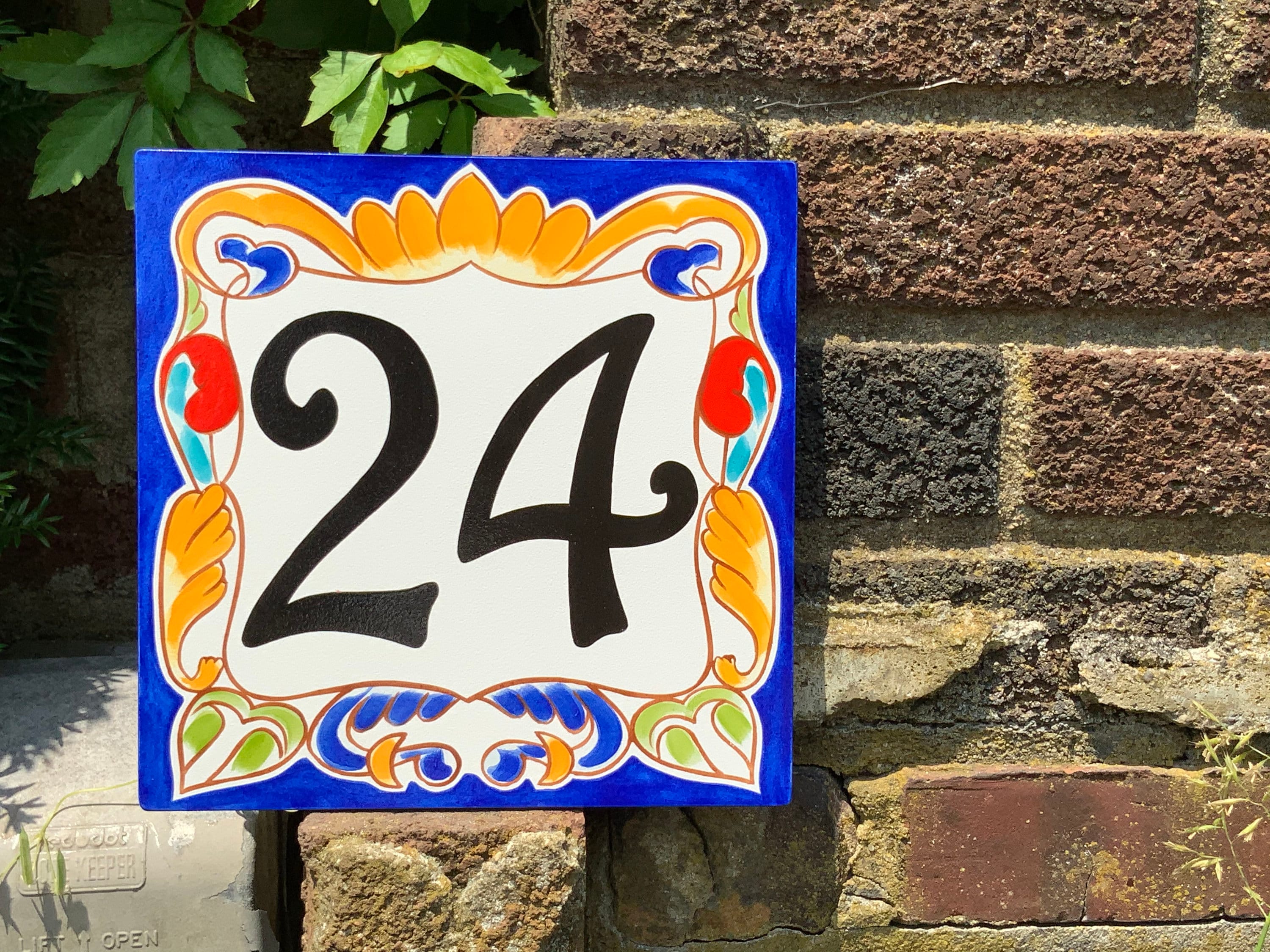 Small House Number Address Plaque Hand Painted Address Sign Etsy