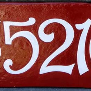 Large House Numbers Custom Hand Painted Address Tiles Horizontal or Vertical, Outdoor Address Sign, Italian Personalized family name sign image 6