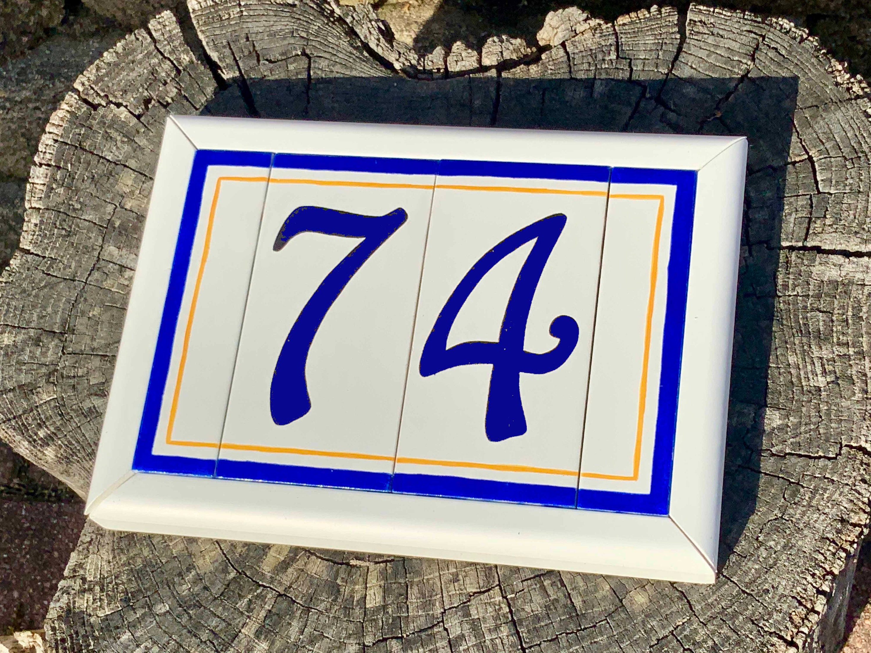 Spanische Keramik-Hausnummern Im Pfeffer-Design – 5-teilig, Handbemalt, 15 X 7,5 Cm – Wetterfest & Personalisierbar