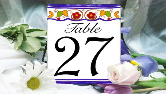 Wedding Table Numbers Decorative Tiles Italian Wedding Table Etsy