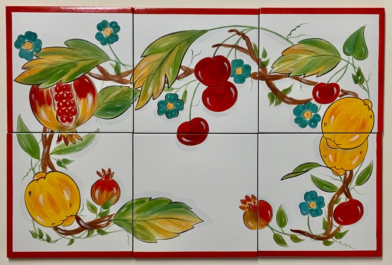 Custom Kitchen Backsplash Murals Hand Painted Decorative Etsy