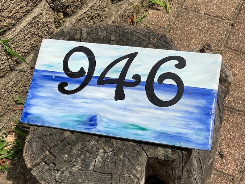 Beaded Rectangle Elegant Custom Metal Yard Address One Line House Number Sign