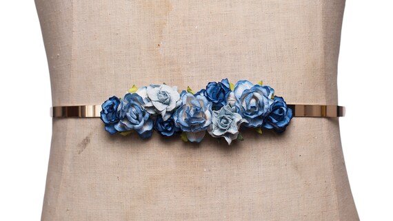 Flowers Belt Gold Metal Wedding Guest Bridal Accessories Etsy