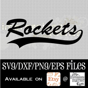 Rockets Script - Digital Art File - SVG and DXF File for Cricut ...