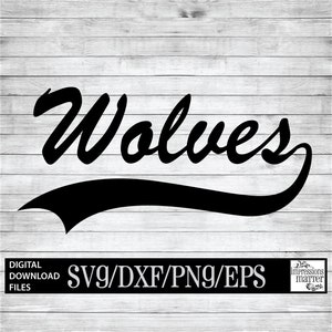 Wolves Script - Digital Art File - SVG and DXF File for Cricut ...