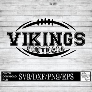 Vikings Football SVG: Maskotka logo drużyny, Cricut i sylwetka (pobranie cyfrowe)