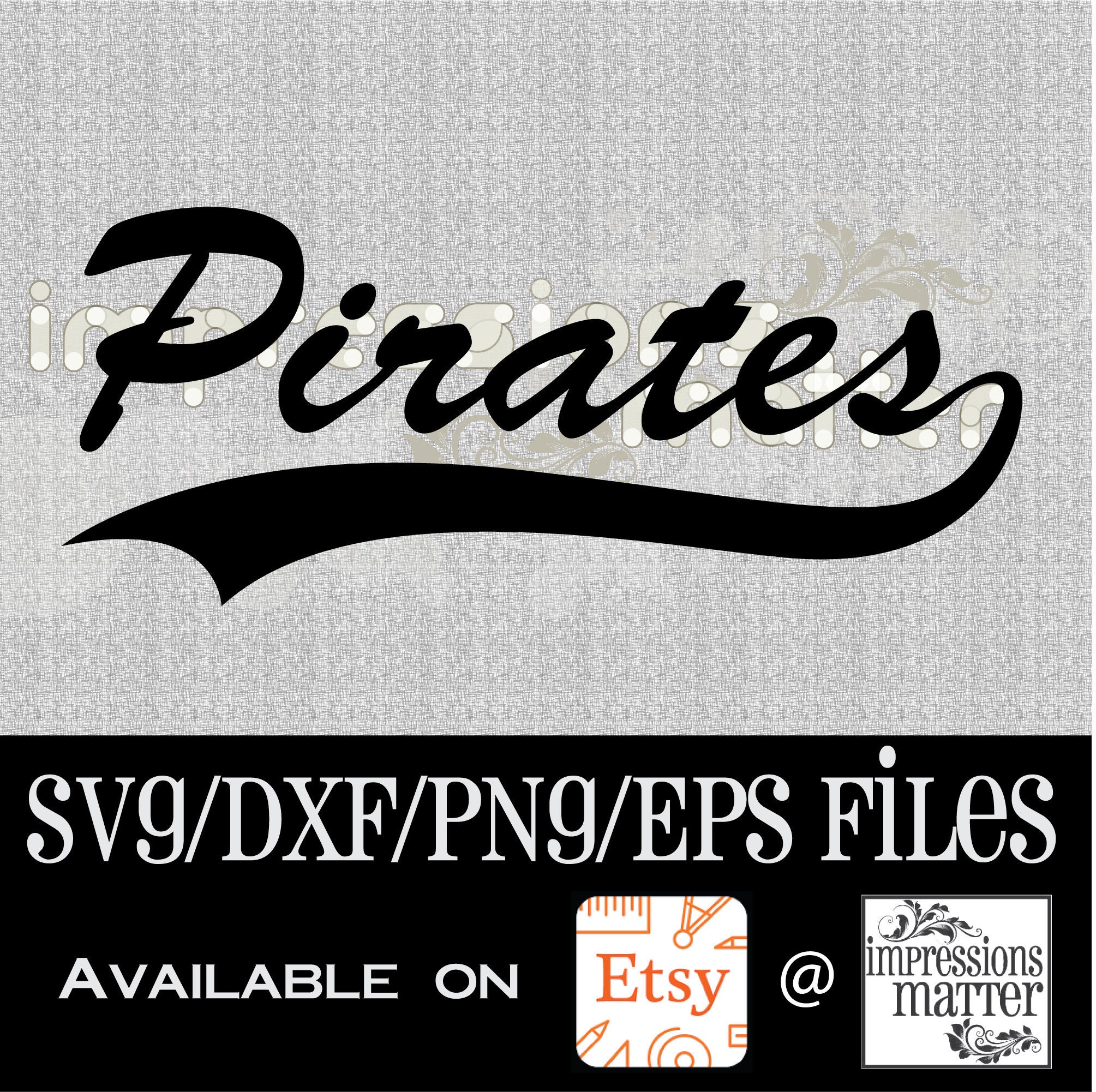 Pirates Script Digital Art File SVG and DXF File for - Etsy