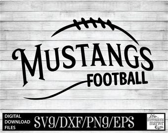Mustangs Football Design SVG DXF: Mascot Team Digital Art (Digital Download)