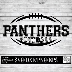 Panthers Football - Digital Art File - SVG and DXF File for Cricut & Silhouette - Panther Football Logo Mascot Team Digital Download