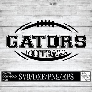 Gators Football - Digital Art File - SVG and DXF File for Cricut & Silhouette - Gator Football Logo Mascot Team Digital Download