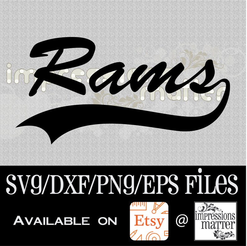 Rams Script SVG DXF: Sports Team Logo (digital Download) - Etsy