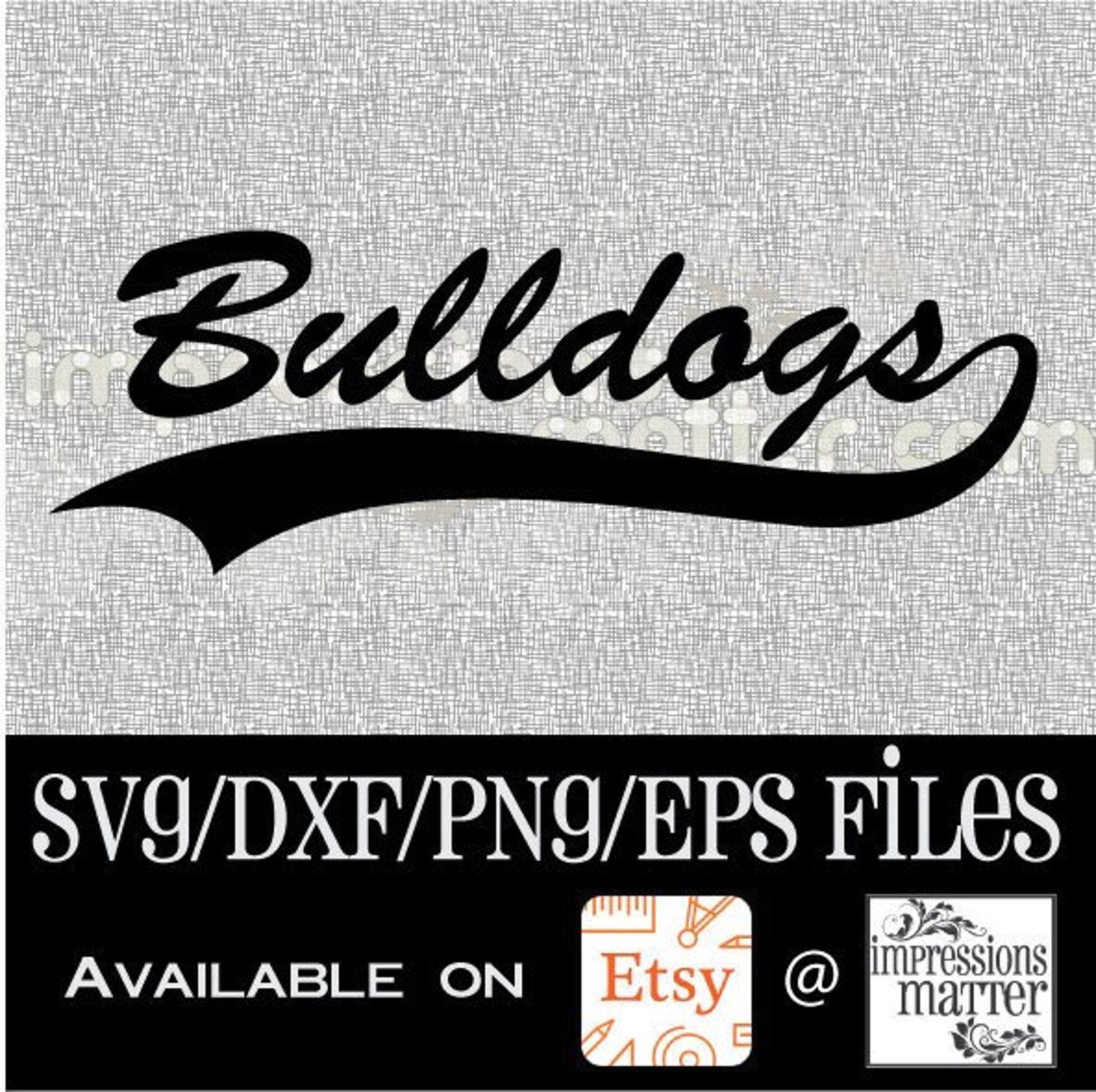 Bulldogs Script Digital Art File SVG and DXF File for Etsy
