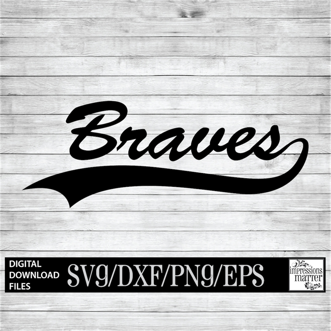 Braves Script Digital Art File SVG and DXF File for Cricut & Silhouette
