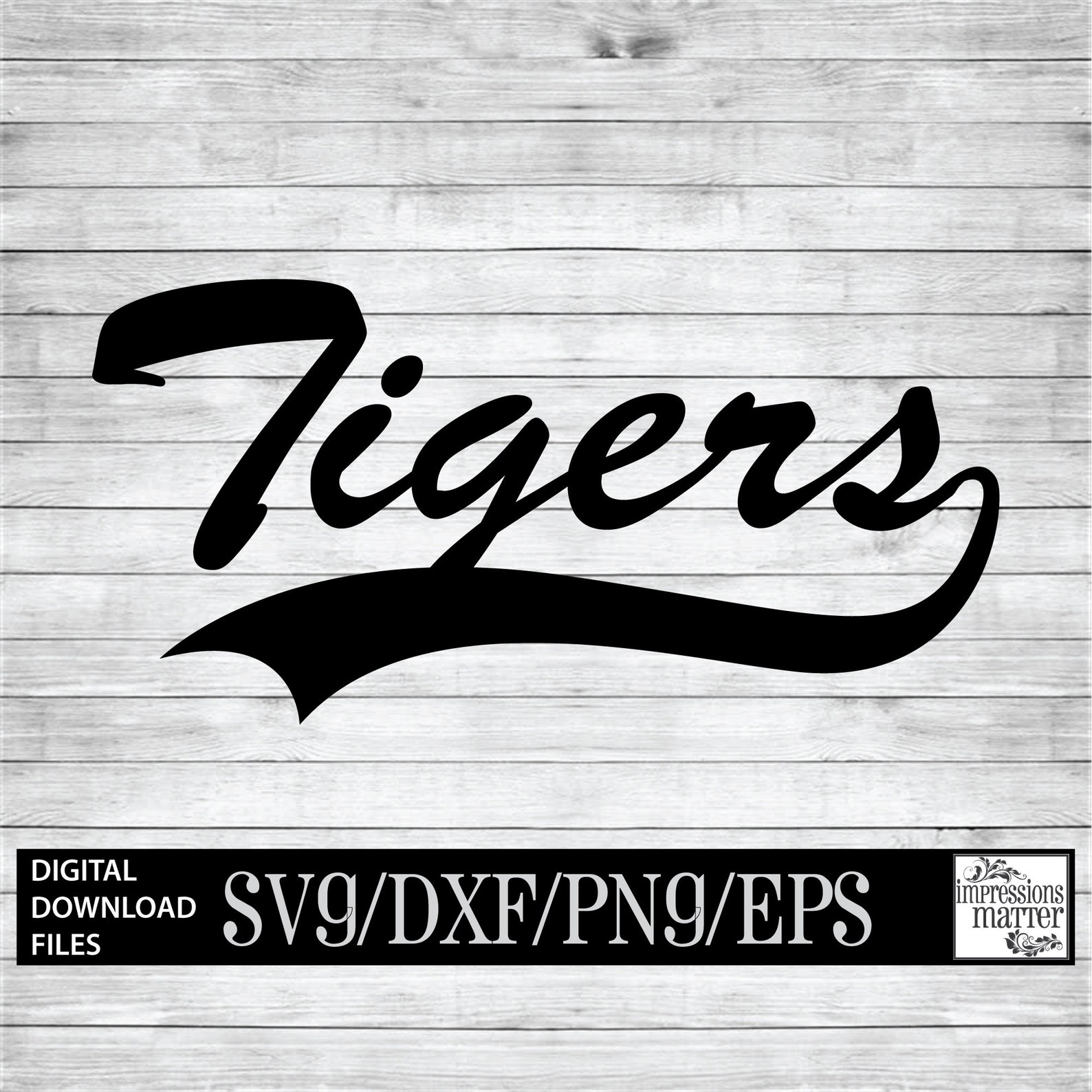 Tigers Script Digital Art File SVG and DXF File for Cricut - Etsy