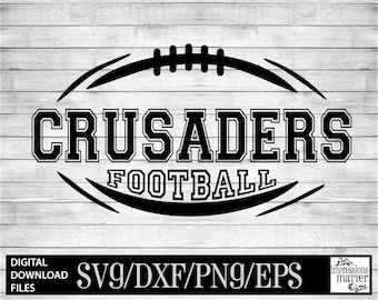 Crusaders Football Logo SVG DXF: Team Mascot Digital File (Digital Download)