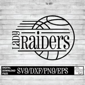 Lady Raiders Basketball Logo: SVG DXF Digital File