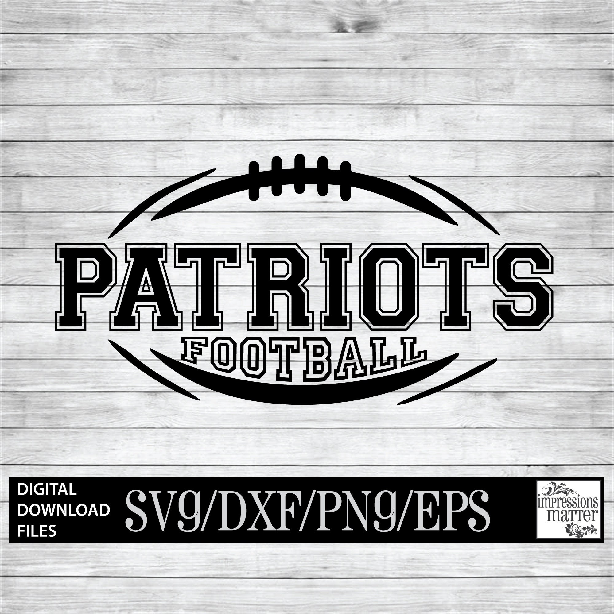 Patriots Football Digital Art File SVG and DXF File for Etsy
