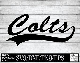 Logotipo de Colts Script: archivo de arte SVG DXF (descarga digital)