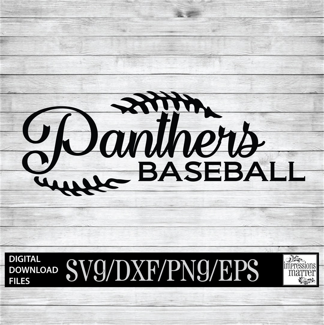 Panthers Baseball Logo SVG DXF: Mascot Team Digital File (digital ...