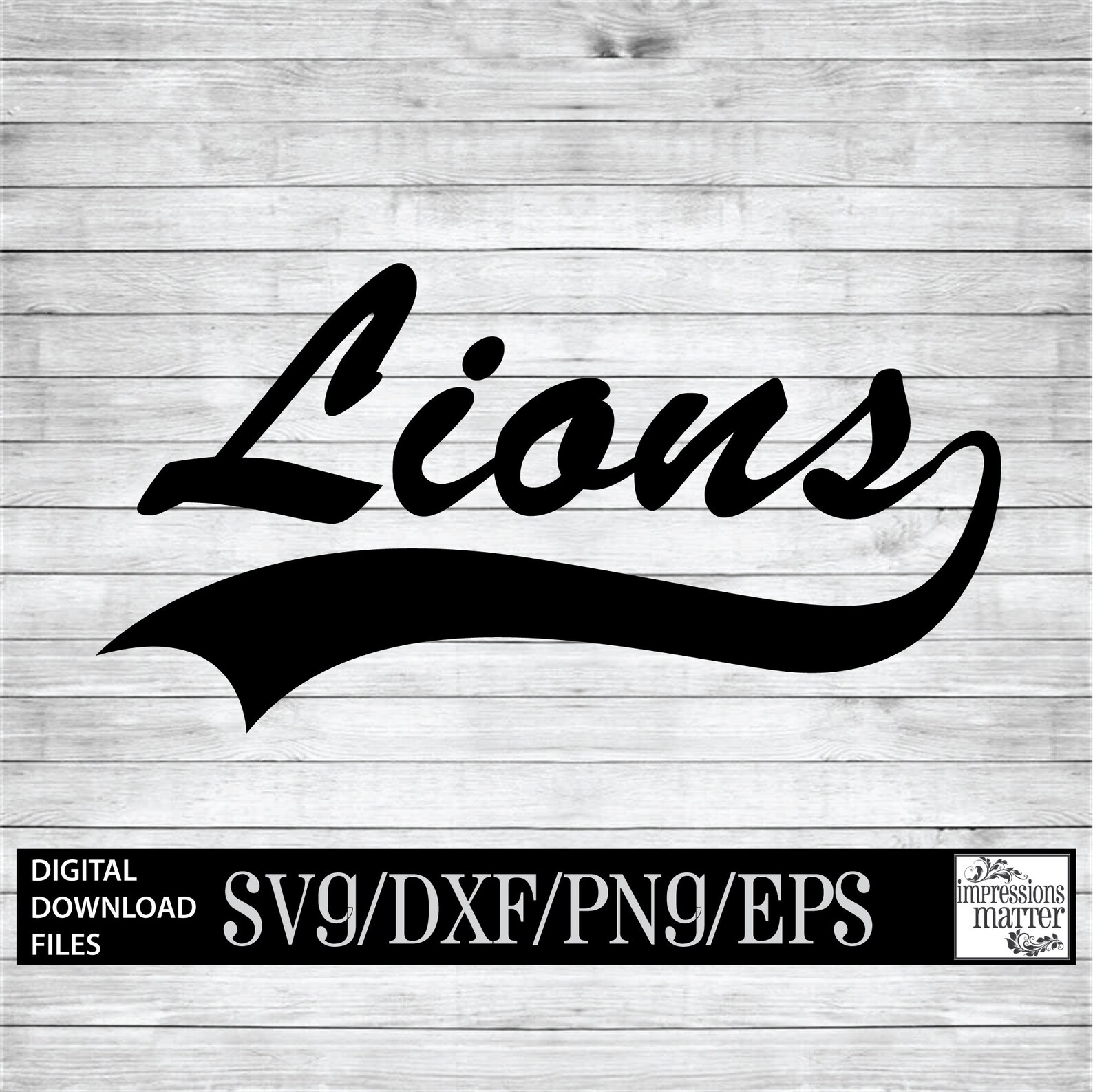 Lions Script Digital Art File SVG and DXF File for Cricut & Silhouette
