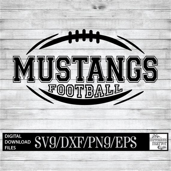 Mustangs Football Digital Art File SVG and DXF File for Etsy