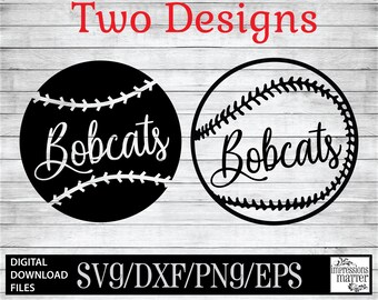 Bobcats Baseball and Softball - Digital Art File SVG and DXF File for Cricut & Silhouette - Bobcat Logo Mascot Team Digital Download