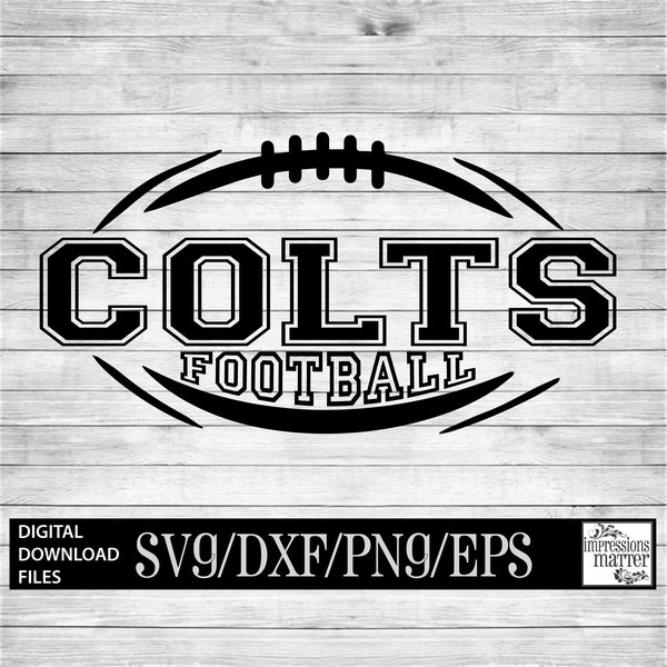 Colts Football - Digital Art File - SVG and DXF File for Cricut & Silhouette - Colt Football Logo Mascot Team Digital Download