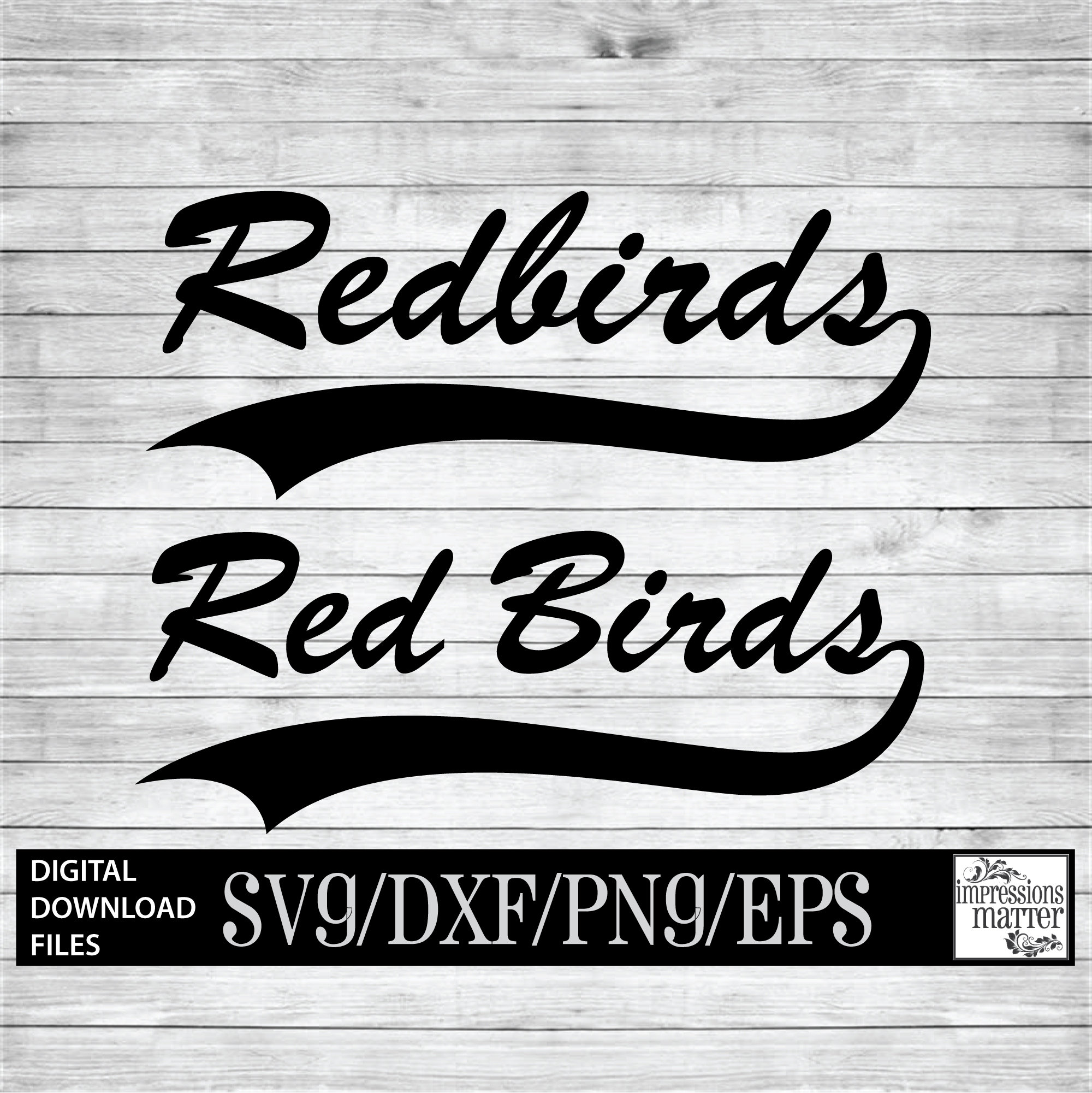 Redbird Sports Logo Mascot Team Digital Download SVG and DXF File for Cricut & Silhouette