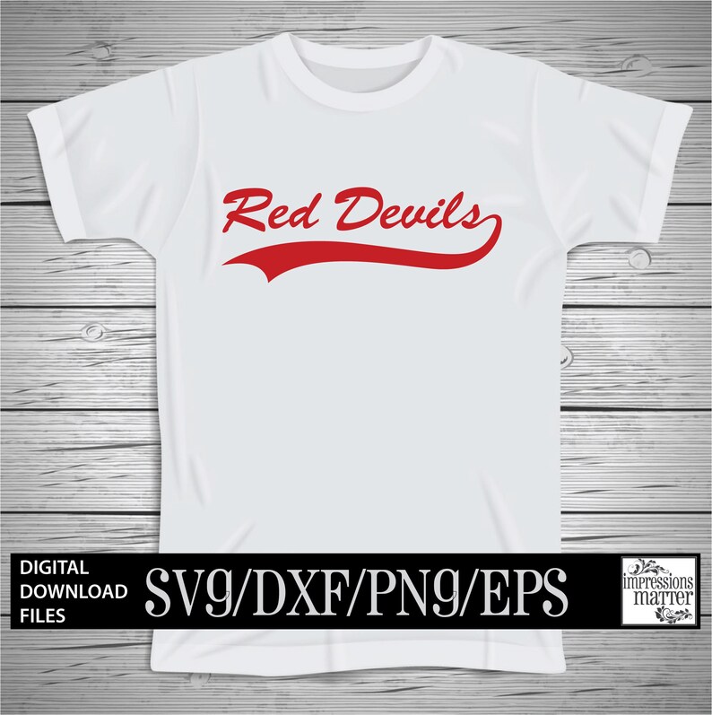 Red Devils Script Logo: SVG DXF Digital Art (digital Download) - Etsy