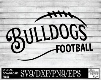 Bulldogs Football Design SVG DXF: Mascot Team Digital Art (Digital Download)