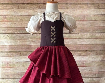 Pirate dress , Pirate, girls Pirate dress . Pirate  costume , red pirate dress . Green pirate dress