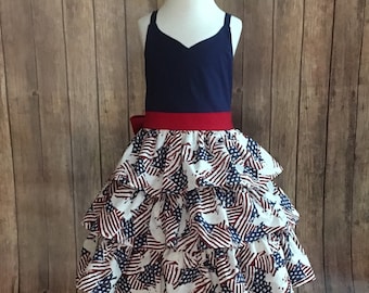 Ready to ship size 8 Patriotic dress , Fourth of July dress  , 4th of July dress ,