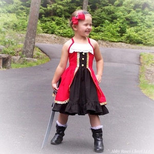 Pirate dress , Captain Hook dress ,girls pirate dress, girls pirate costume pirate costume image 5