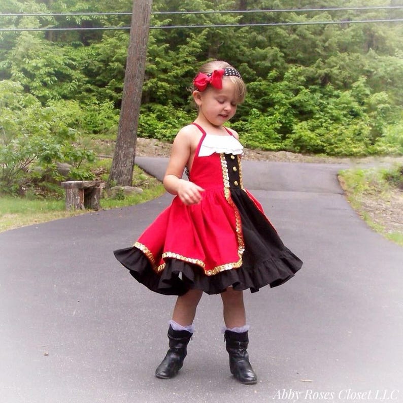 Pirate dress , Captain Hook dress ,girls pirate dress, girls pirate costume pirate costume image 6