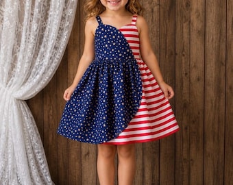 Fourth of July Dress, Patriotic Dress, Red White Blue Dress, America Dress,  Independence Day Dress, Memorial Day Dress, Veterans Day Dress - Etsy