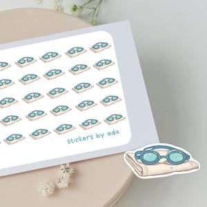 Mini-Schwimmkurs-Sticker. Dokumentiere deine Schwimmkurse oder Wasseraktivitäten.
