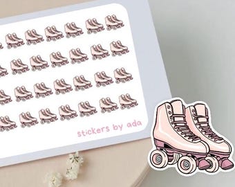 Mini-klistermärken med rullskridskor att använda i en daglig planerare, bullet journal, kalender eller agenda