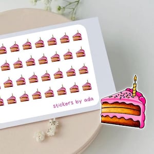 Pegatinas de mini rebanadas de pastel: planificador, diario, calendario