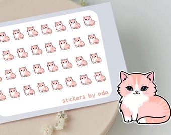 デイリープランナー、バレットジャーナル、カレンダー、アジェンダに使えるミニ猫ステッカー